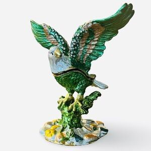 Vintage Ciel Collectibles Bald Eagle Hinged Trinket Box